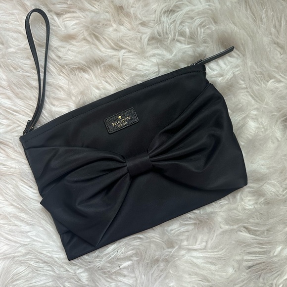kate spade Handbags - Kate Spade Black Bow Clutch🖤